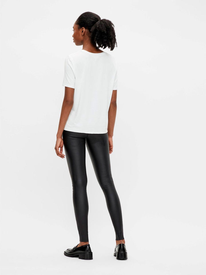 Object - ObjBelle Mw Coated Leggings - Black Bukser 