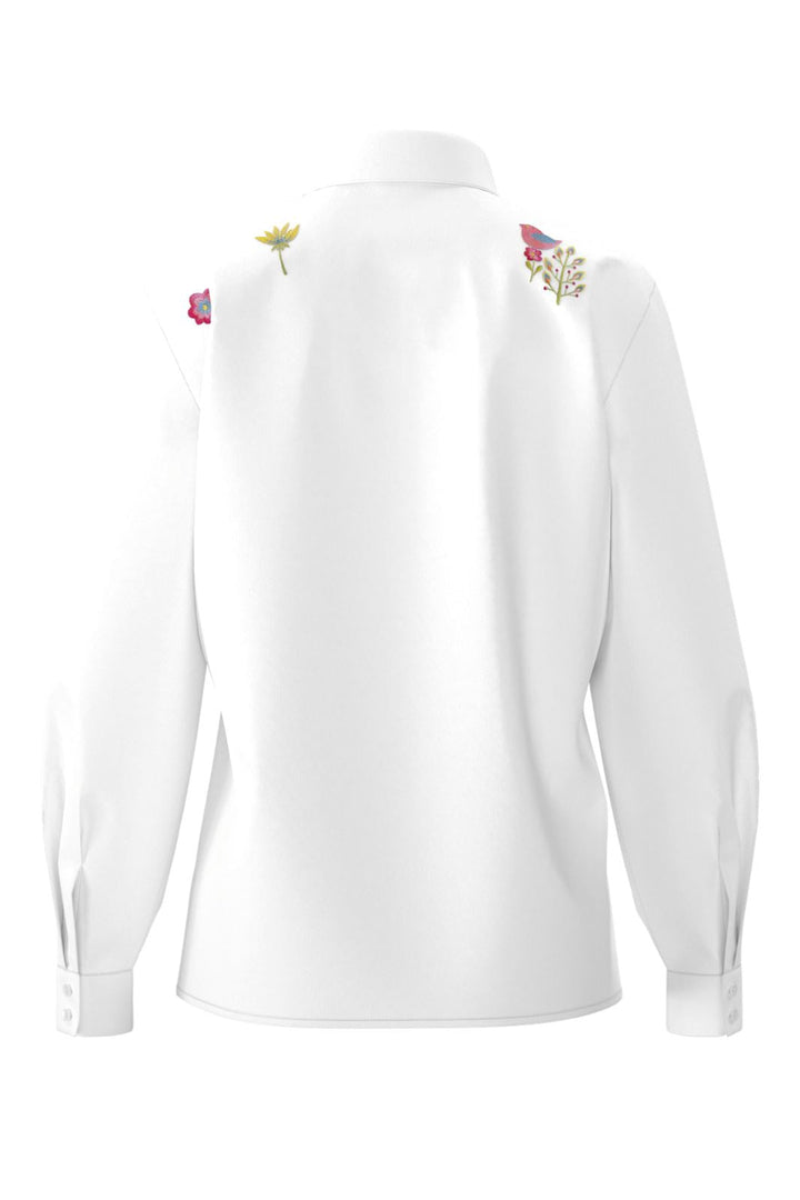 Object - Objyrsa L/S Shirt 138 - 4816064 White Embroidery