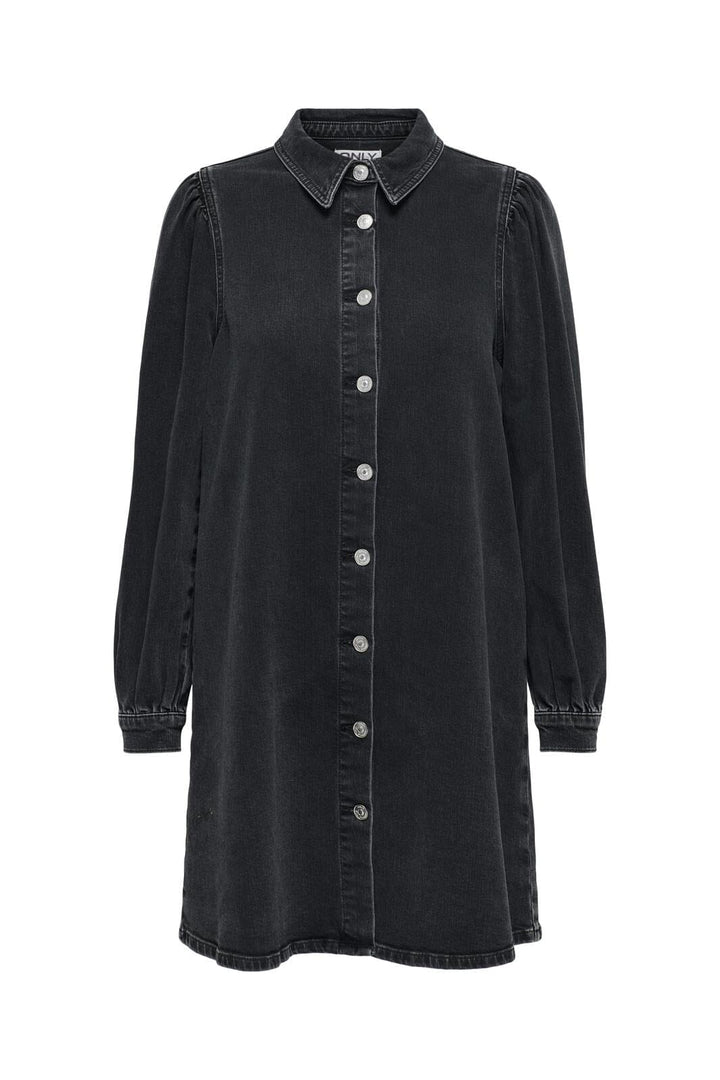 Only - Onlalma L/S Dress Cro - 4740250 Washed Black