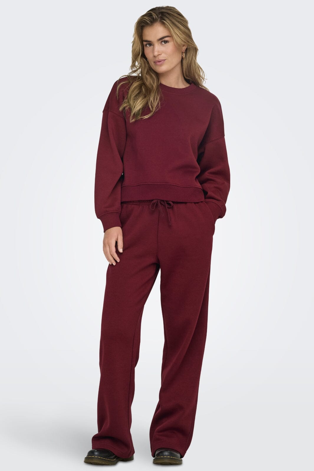 Only - Onlbest Wide Pant Swt - 4748484 Cabernet Sweatpants 