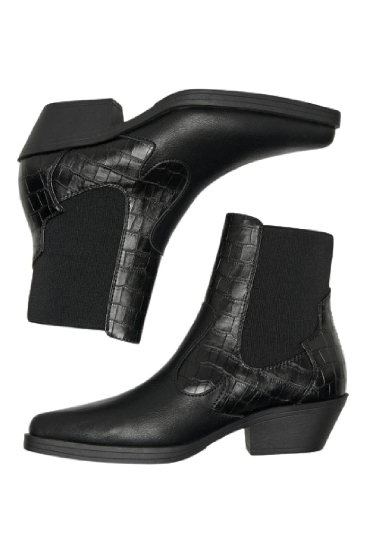 Only - Onlbronco-2 Short Pu Cowboy Boot - 4327732 Black Støvler 