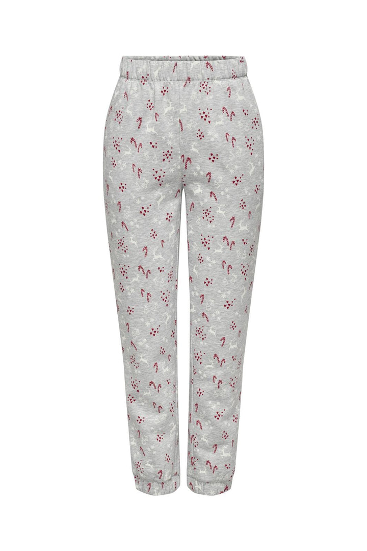 Only - Onlchristmas Pant Swt - 4580776 Light Grey Melange Hearts