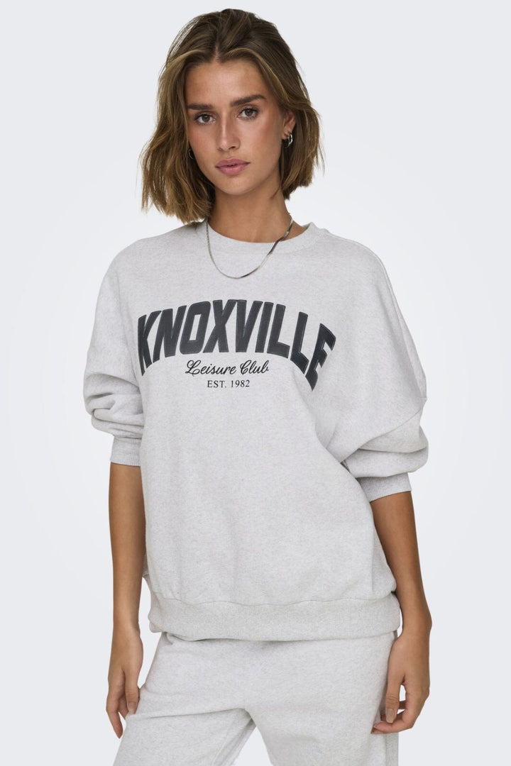 Only - Onldeborah L/S Club O-Neck Swt 15337256 - 4636892 - Light Grey Melange Knoxville