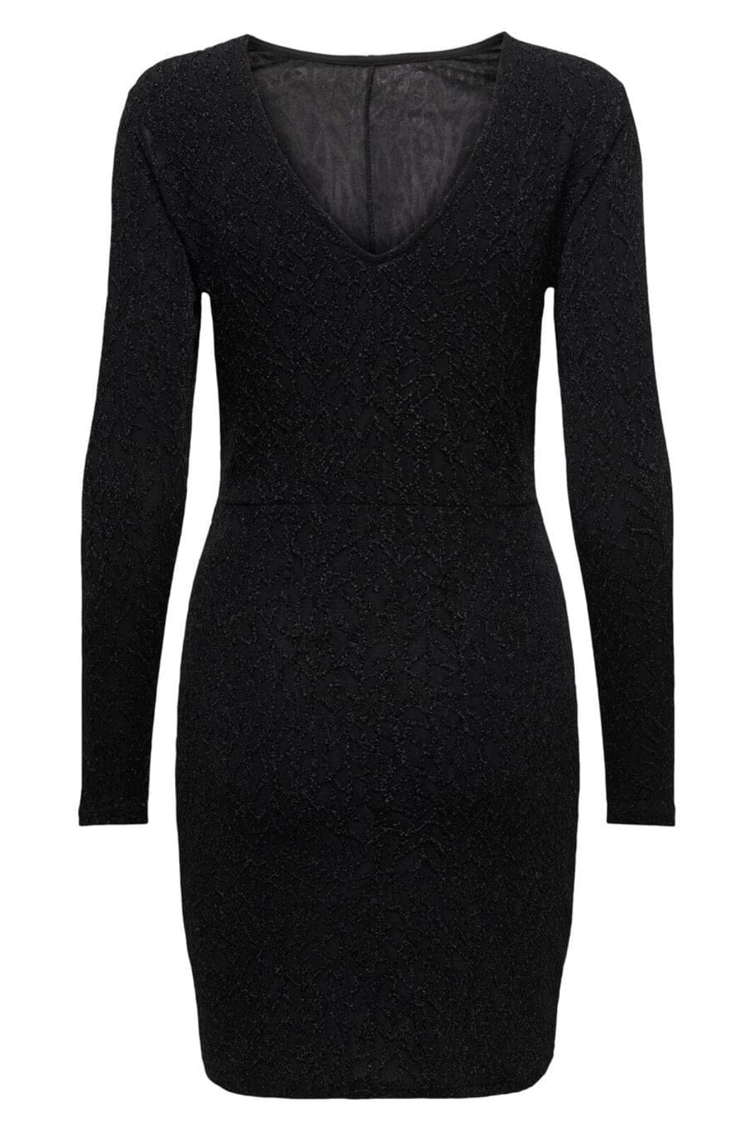 Only - Onlglow L/S Glitter Twist Dress Box - 4372518 Black Animal Kjoler 