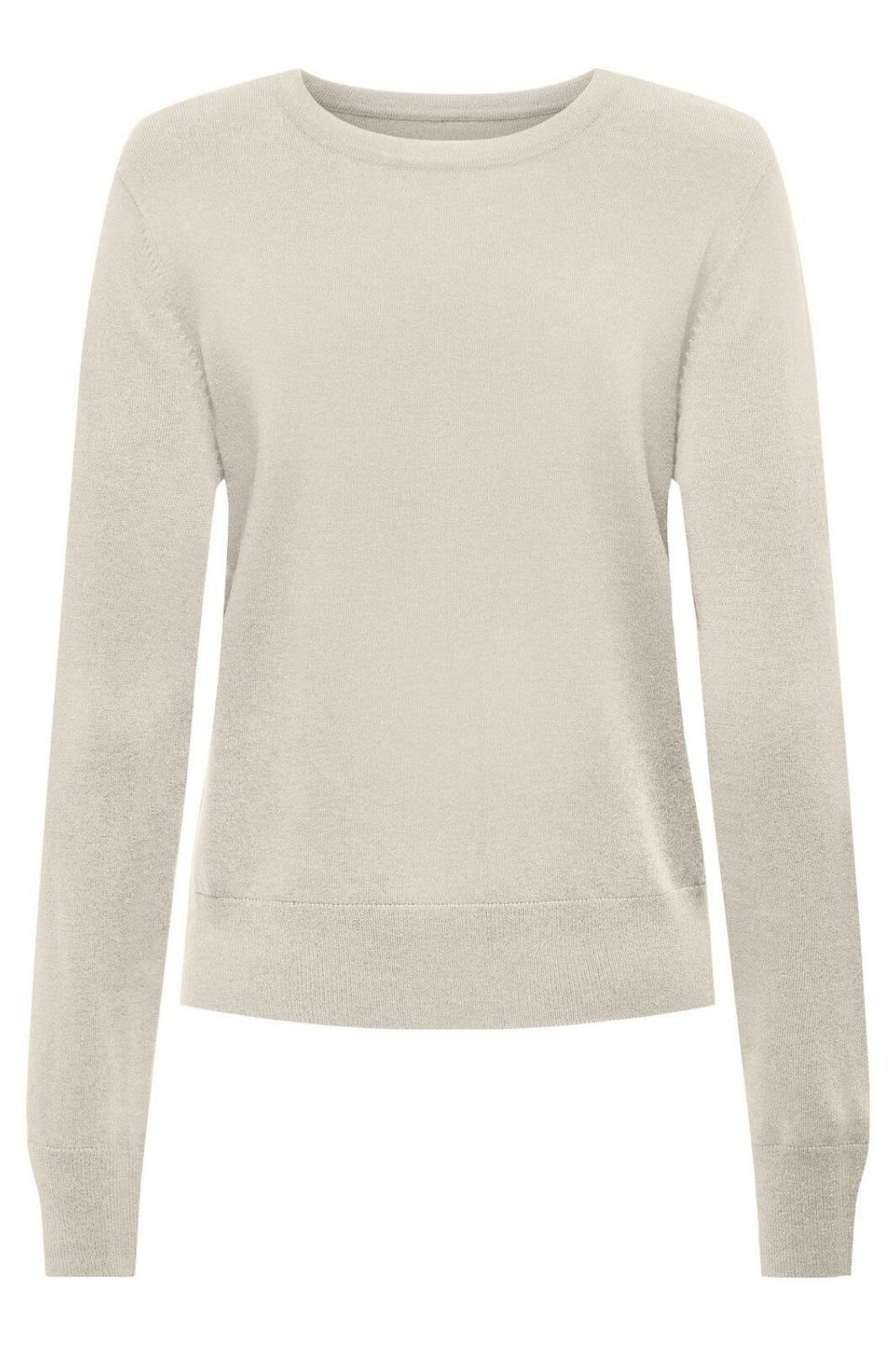 Only - Onljasmin O-Neck Pullover Knt - 4601621 Birch Strikbluser 