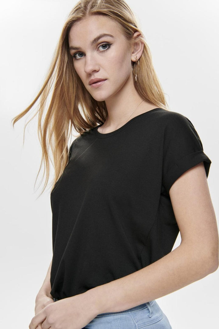 Only - Onlmoster S/S O-Neck Top - 2861071 Black Solid Black