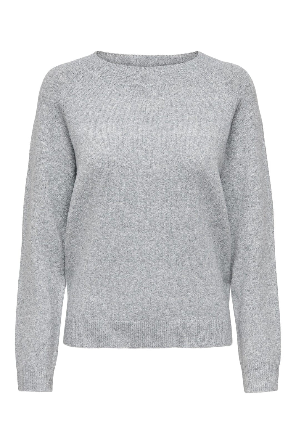 Only - Onlrica Life L/S Pullover Knt - 3376748 Light Grey Melange Strikbluser 