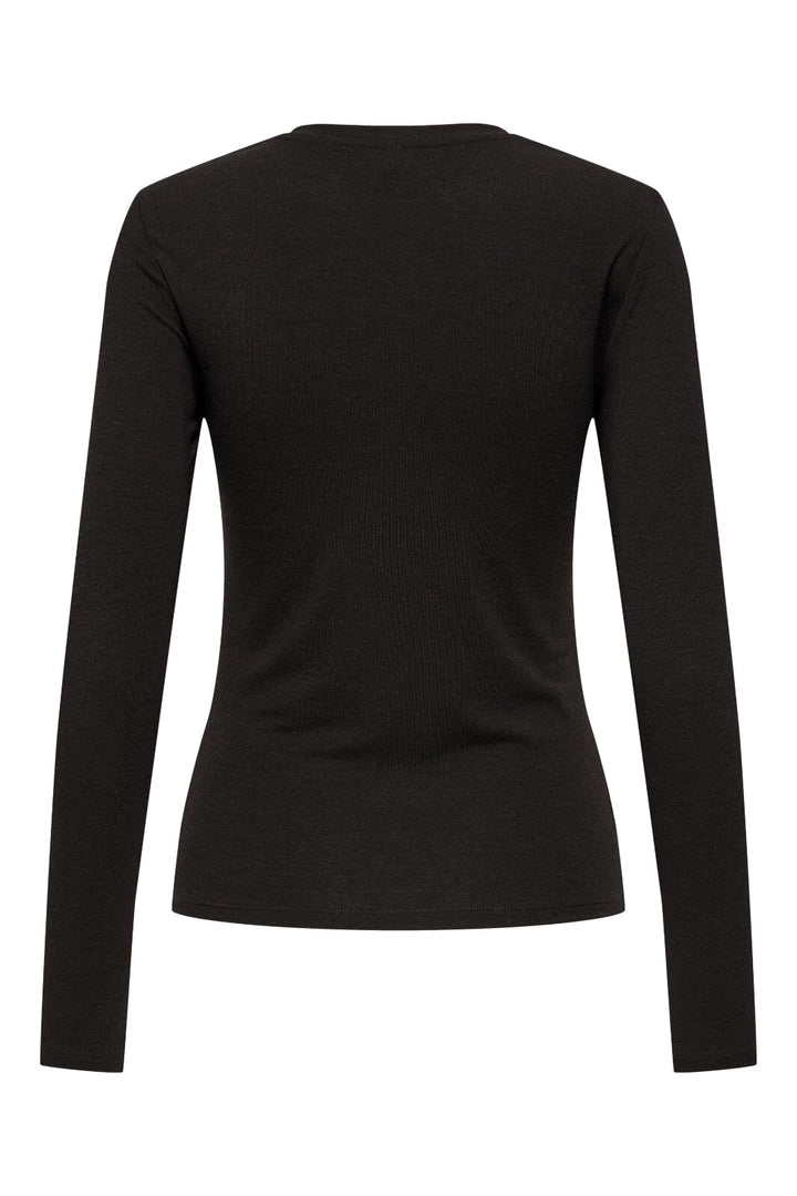 Only - Onlsia L/S O-Neck Top Box - 4607620 Black Coffee Bluser 