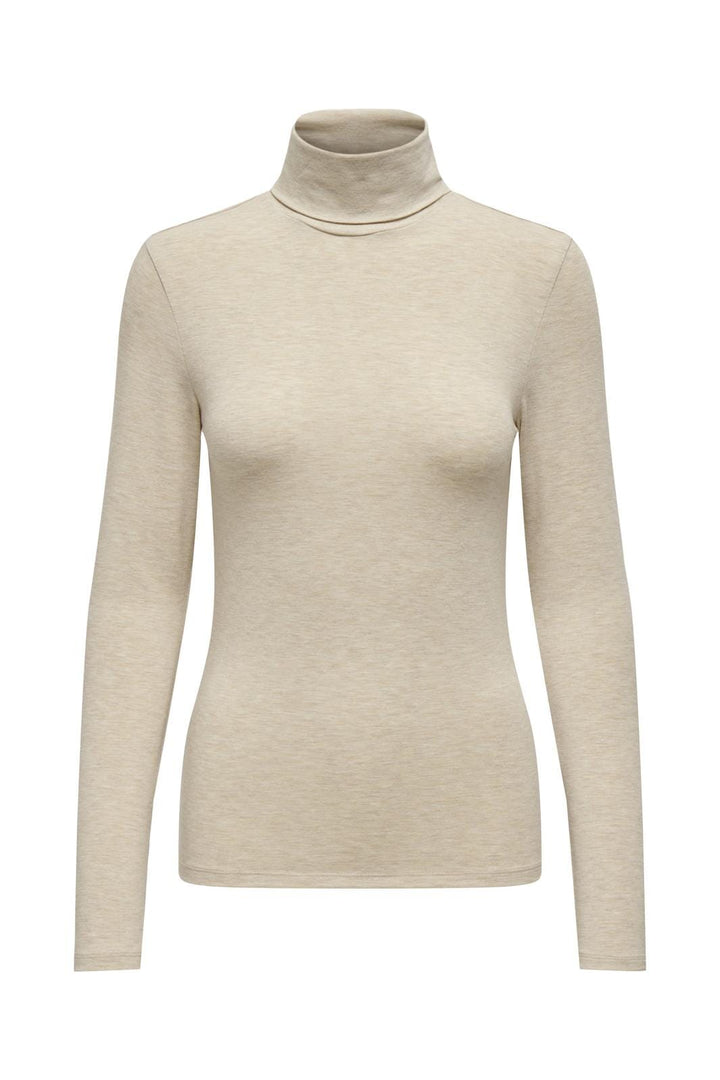 Only - Onlsia L/S Roll Neck Top Box - 4607624 Humus Melange