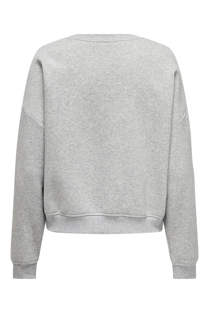 Only - Onlsweat Life L/S Crew O.Size State - 4526774 Light Grey Melange Ny Terry