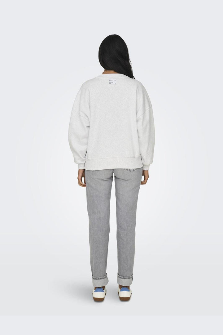 Only - Onlwendie L/S Basket O-Neck Swt - 4581869 Light Grey Melange Championship + Labels Brooklyn