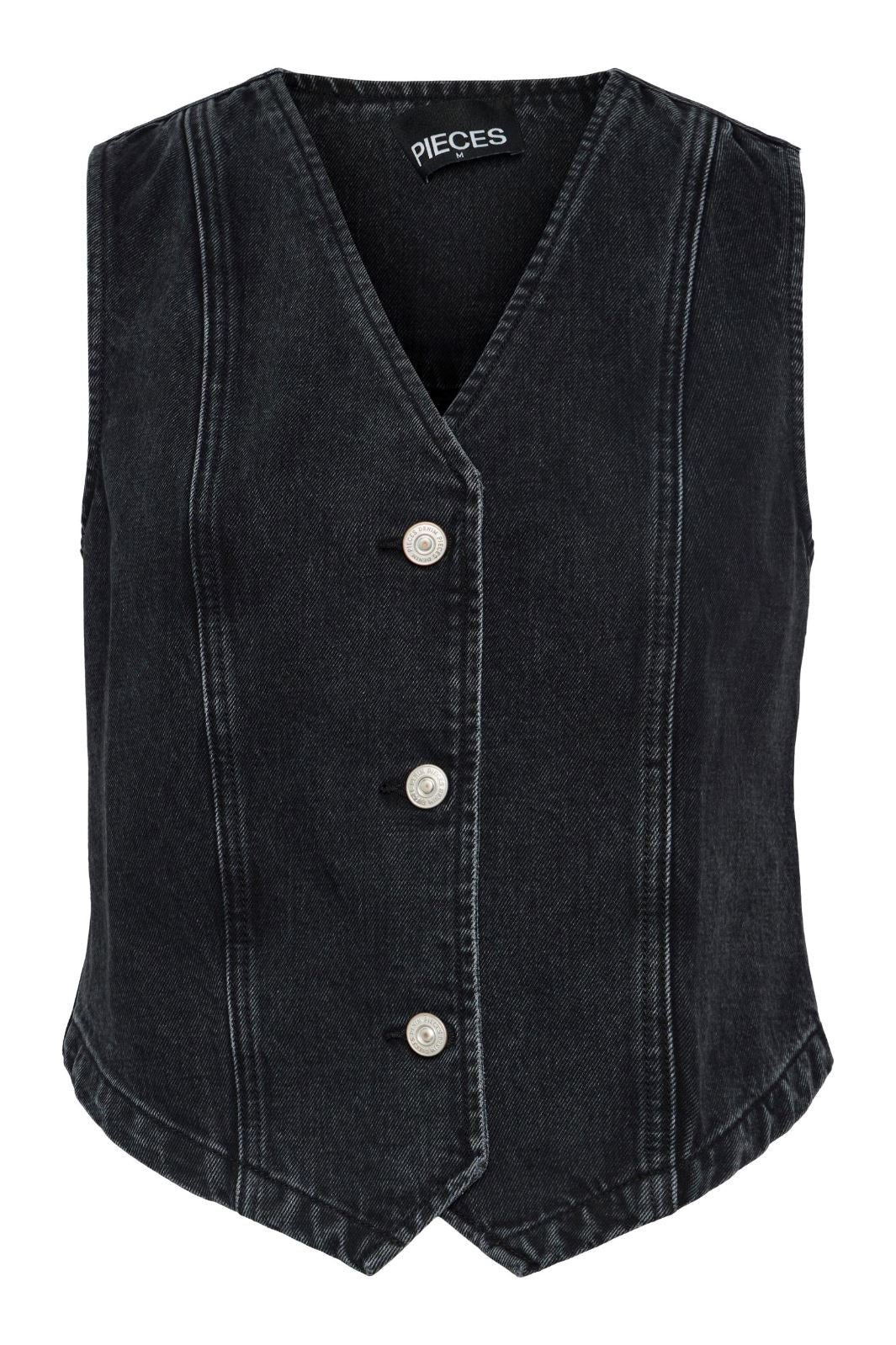 Pieces - Pcalma Denim Vest - 4560471 Dark Grey Denim Veste 