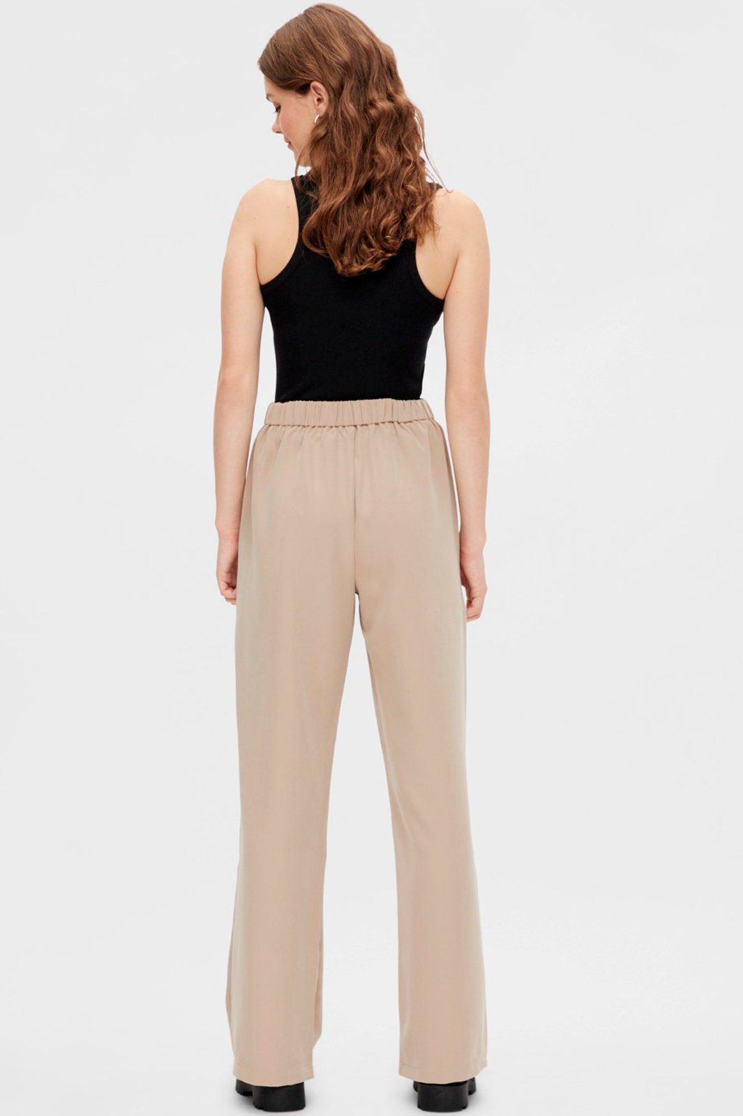 PIECES - PcBossy Hw Wide Pant - Silver Mink Bukser 