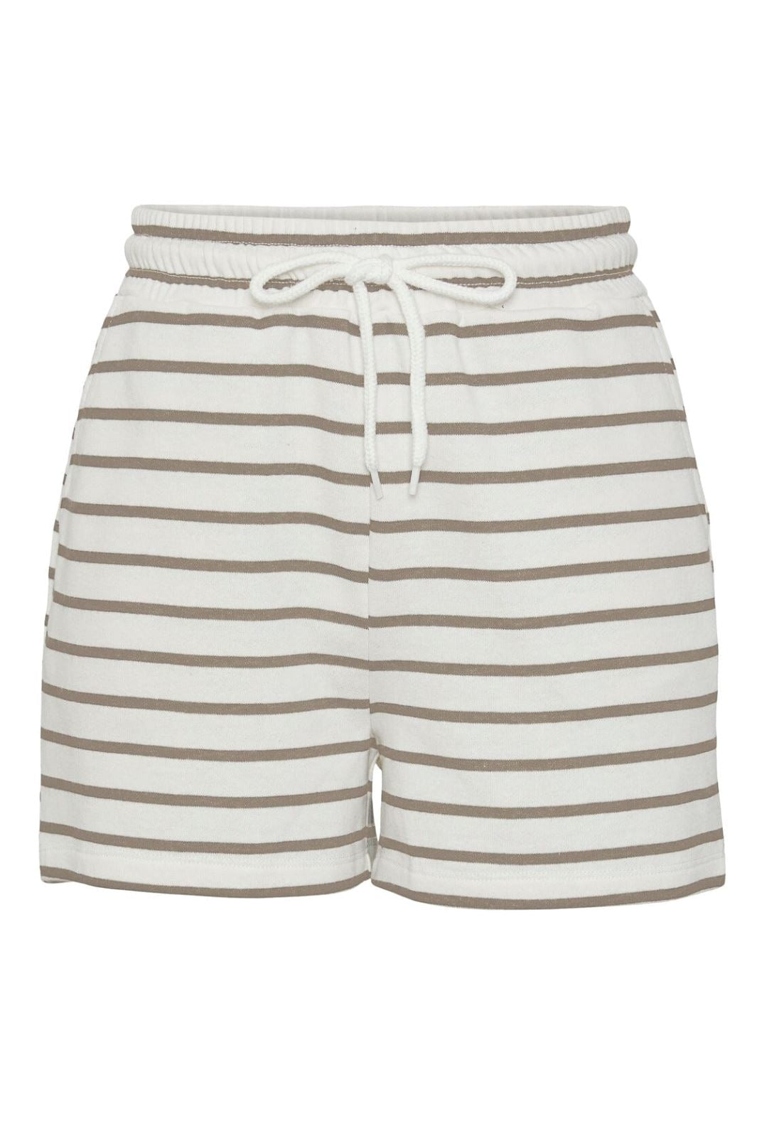 Pieces - Pcchilli Summer Shorts Stripe - 4410142 Cloud Dancer Silver Mink Shorts 