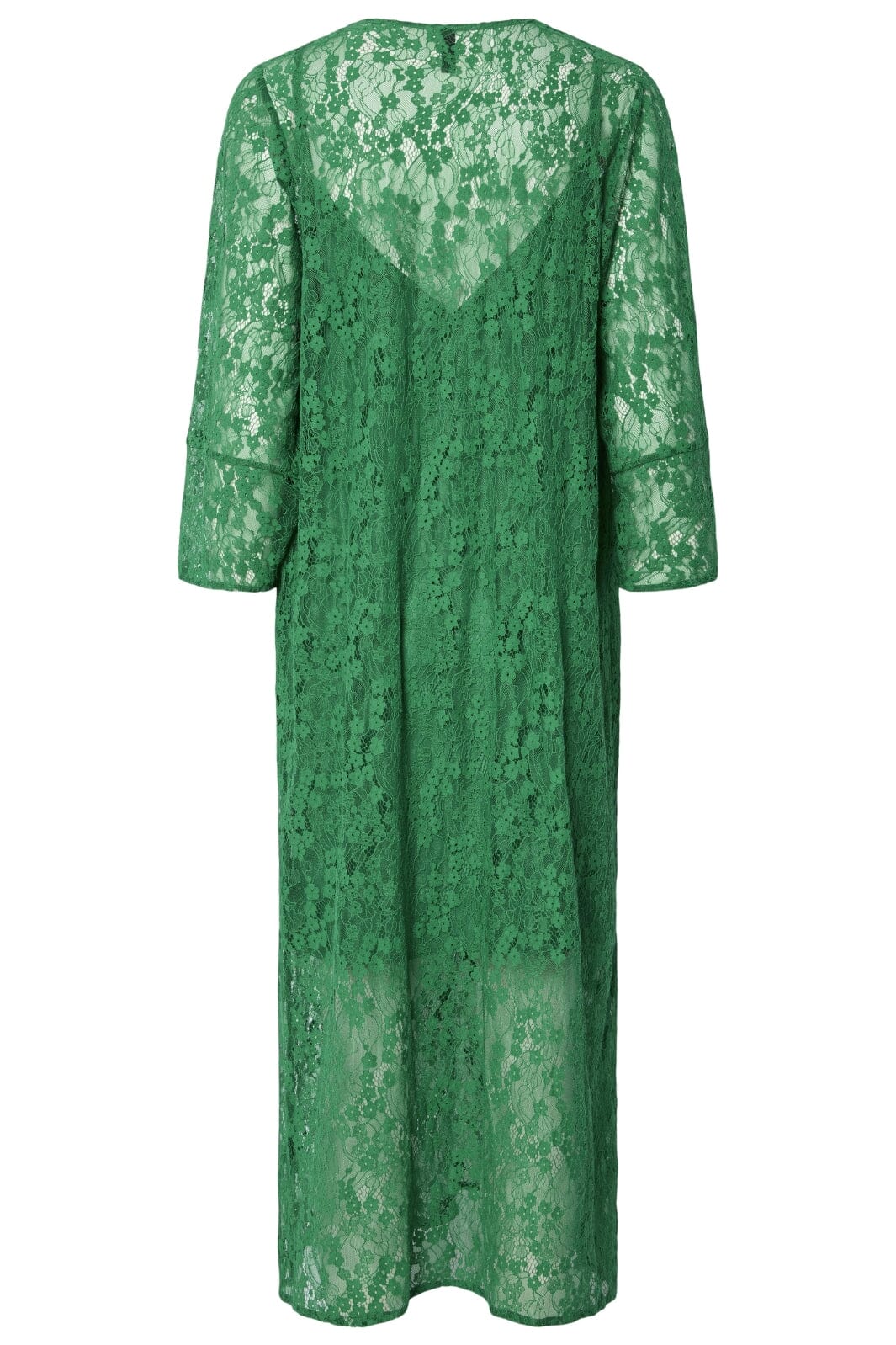 Pieces - Pcdavy Ls V-Neck Lace Dress 17160346 - 4856135 - Fern Green