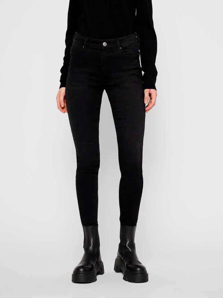 PIECES - PcDelly Skinny MW Jeans "30 - Black Jeans 