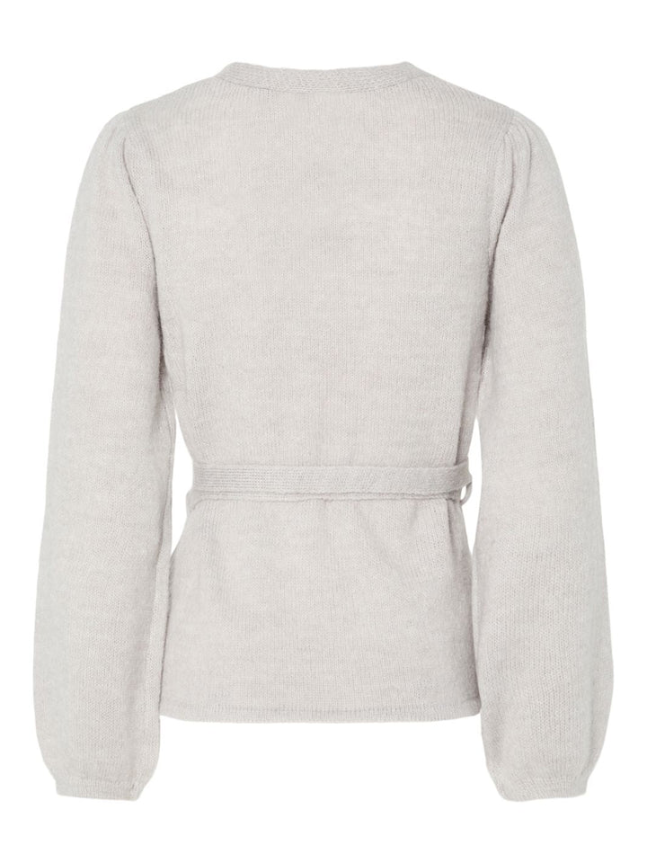 Forudbestilling - Pieces - Pcfleur Ls V-Neck Knit Cardigan Fsy - 4860356 Light Grey Melange