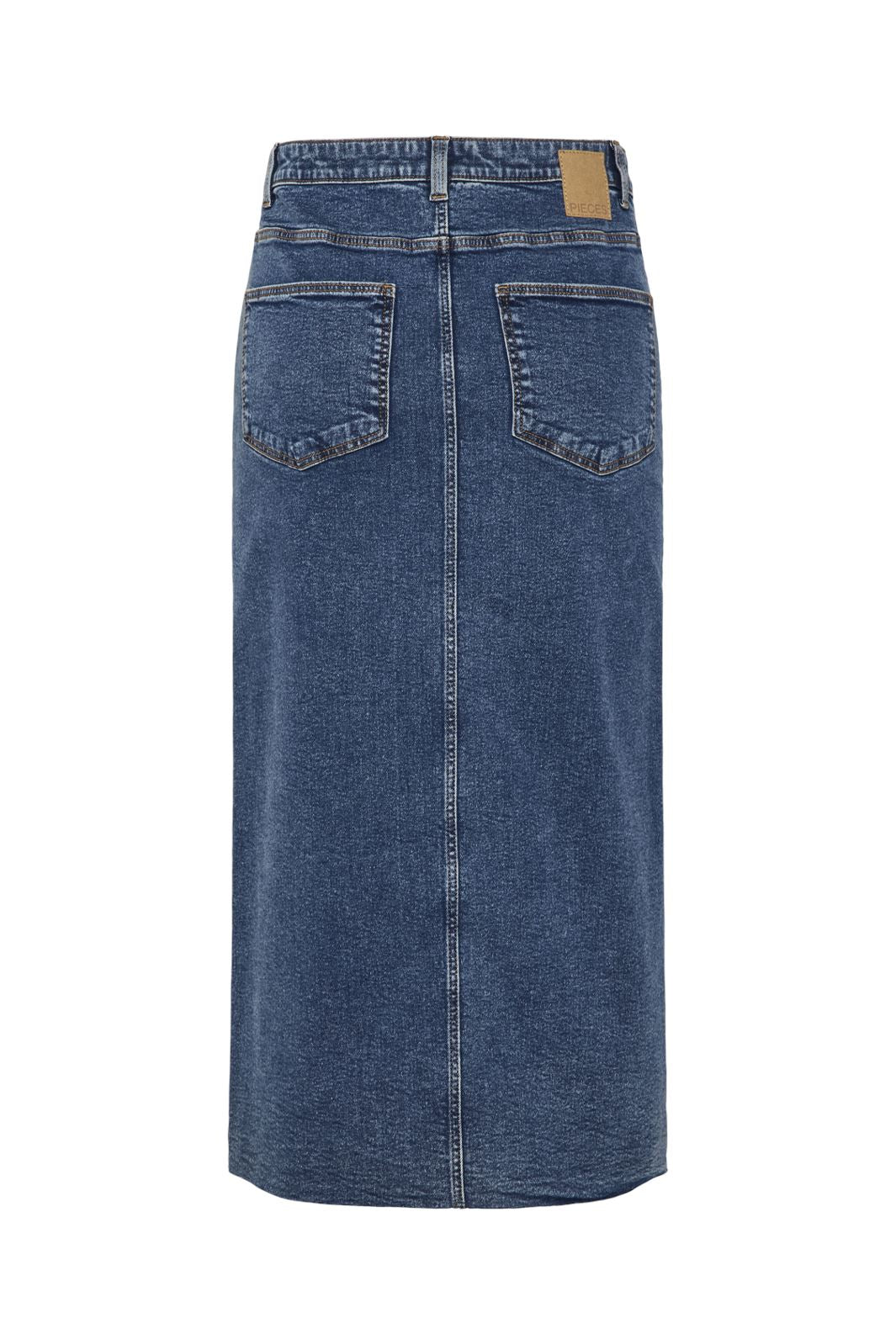 Pieces - Pcjessie Denim Midi Skirt - 4359605 Medium Blue Denim