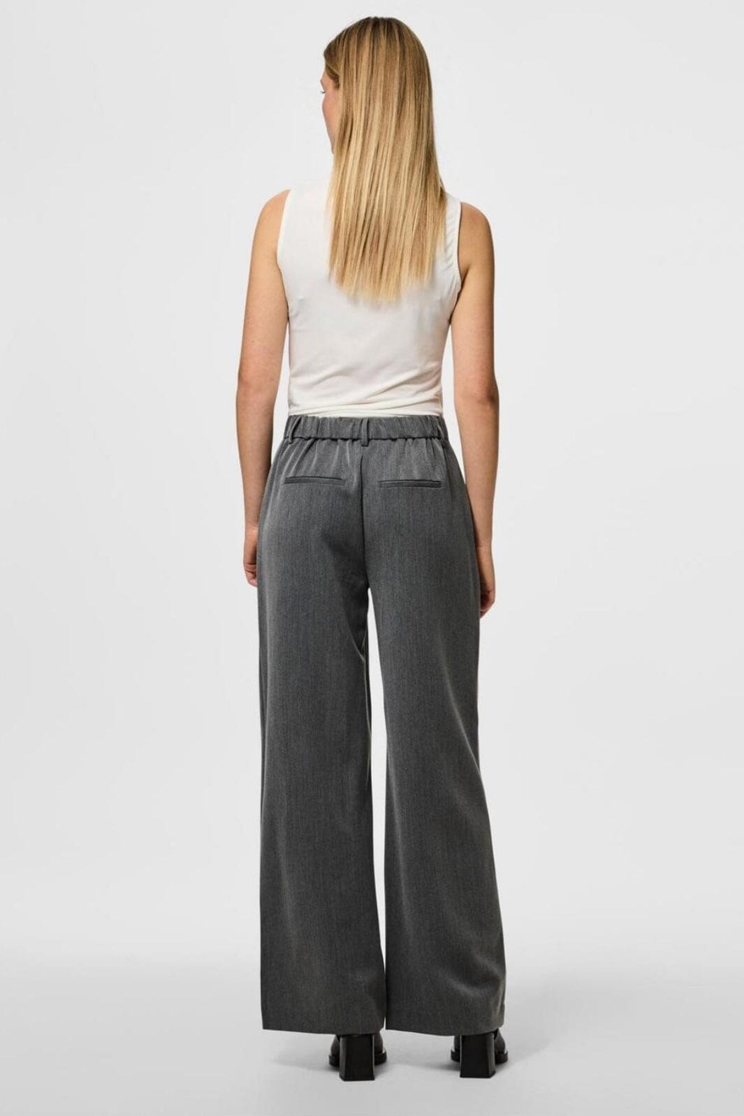 Pieces - Pckamil Wide Pant - 4673961 Dark Grey Melange