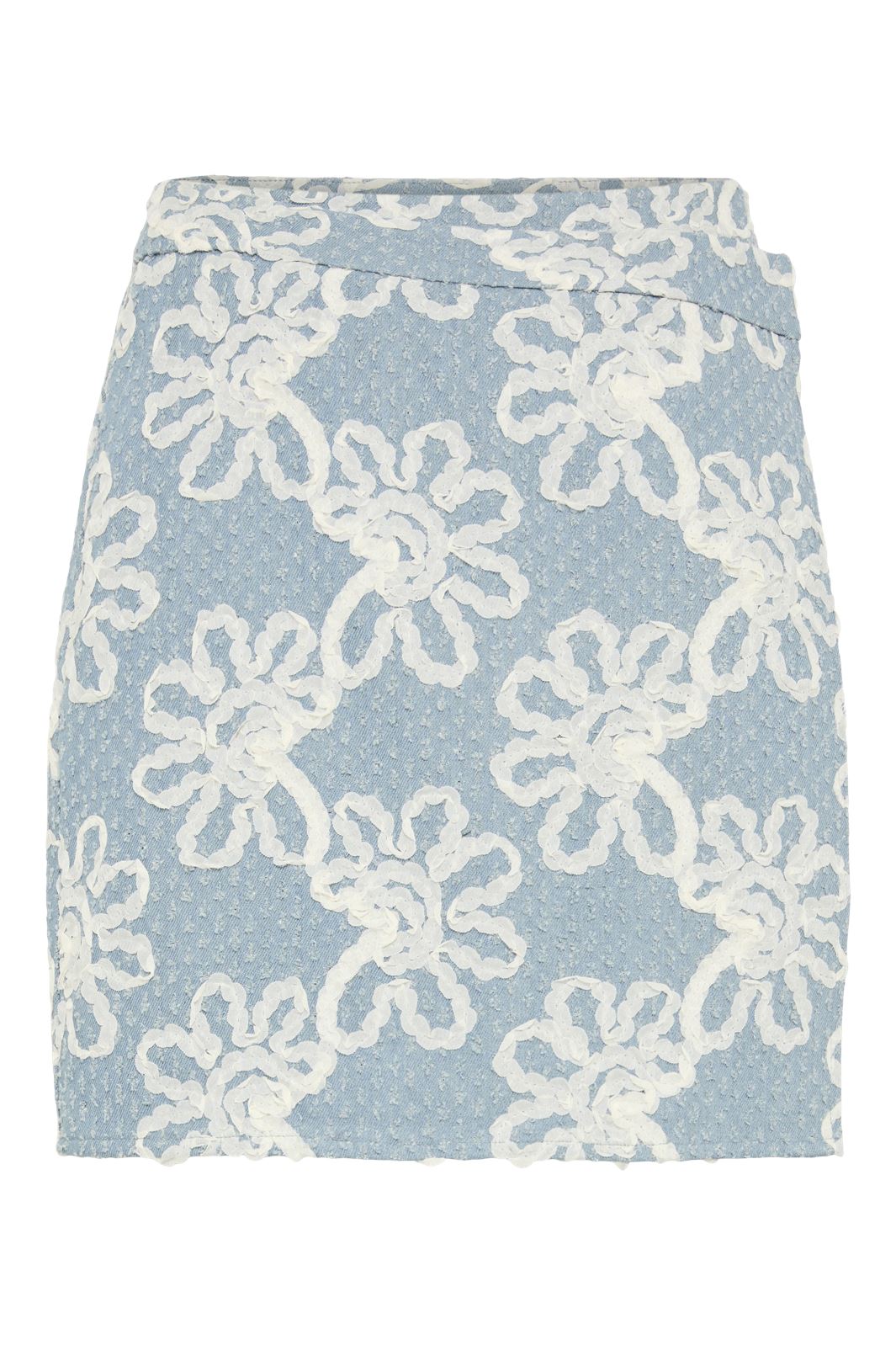 Pieces - Pclibbey Mini Denim Skirt - 4684628 Medium Blue Denim Flower