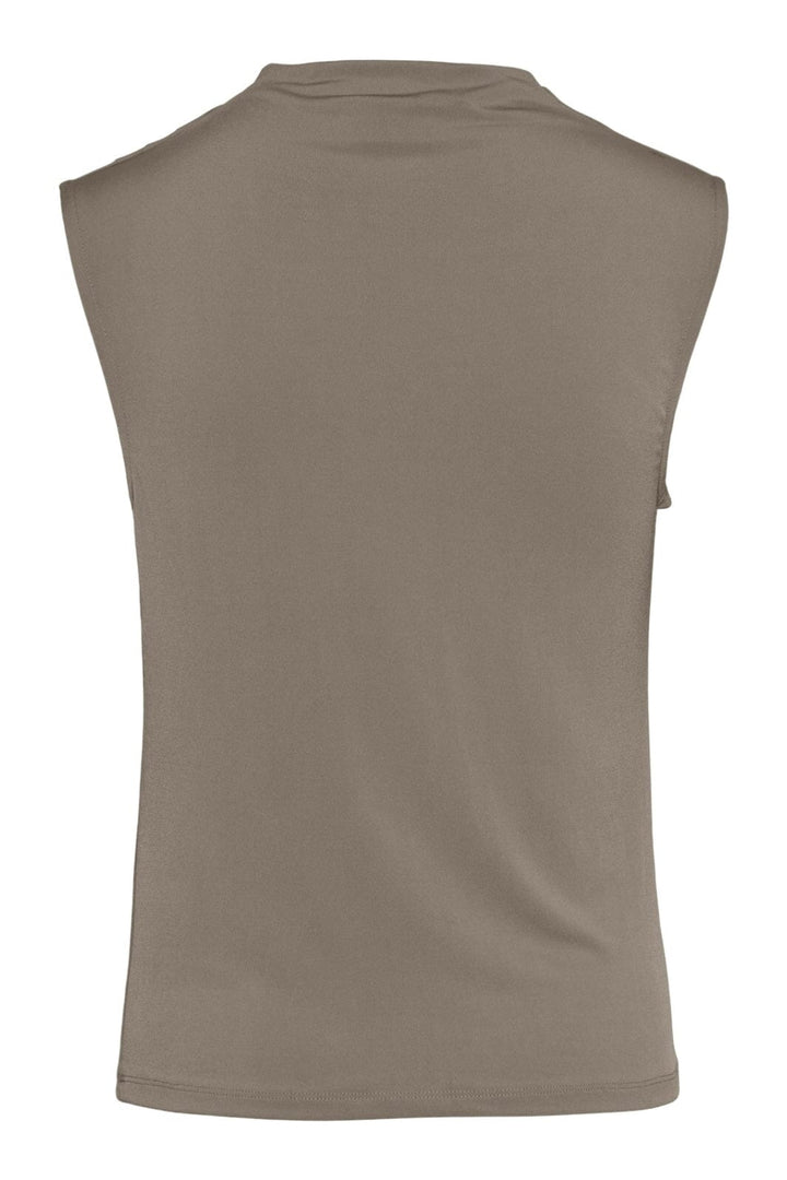 Pieces - Pcmadison Sl Draped Top - 4614801 Taupe Gray