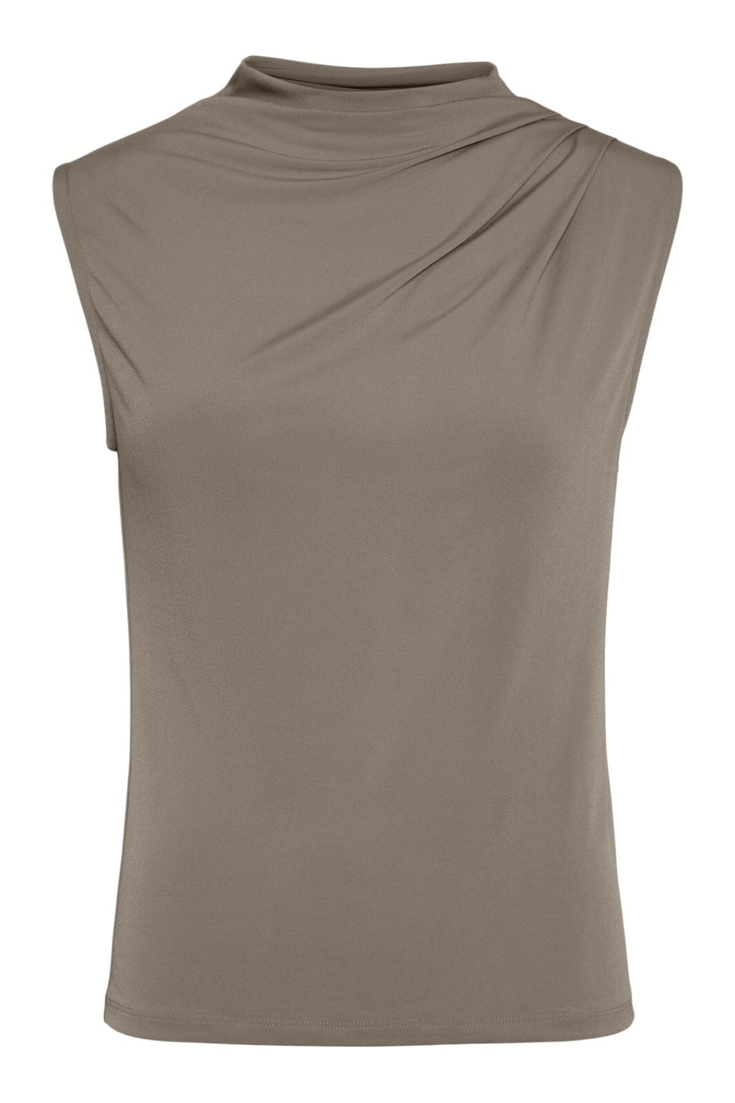 Pieces - Pcmadison Sl Draped Top - 4614801 Taupe Gray