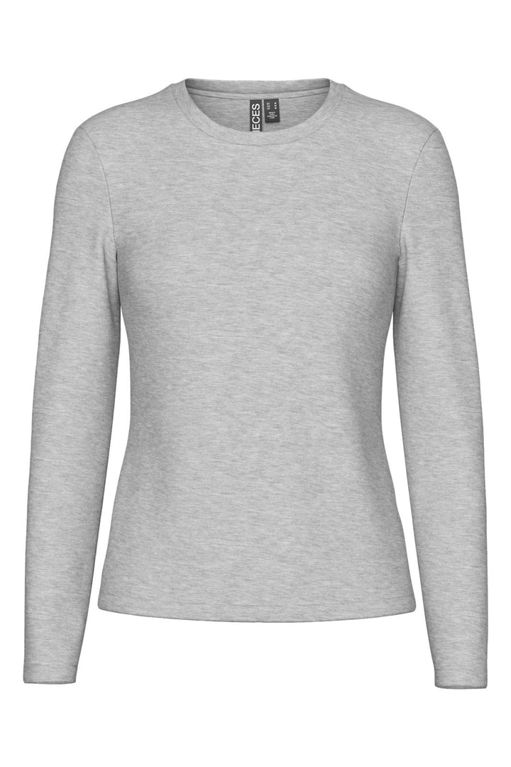 Pieces - Pcmaria Ls Top 17151138 - 4549993 - Light Grey Melange