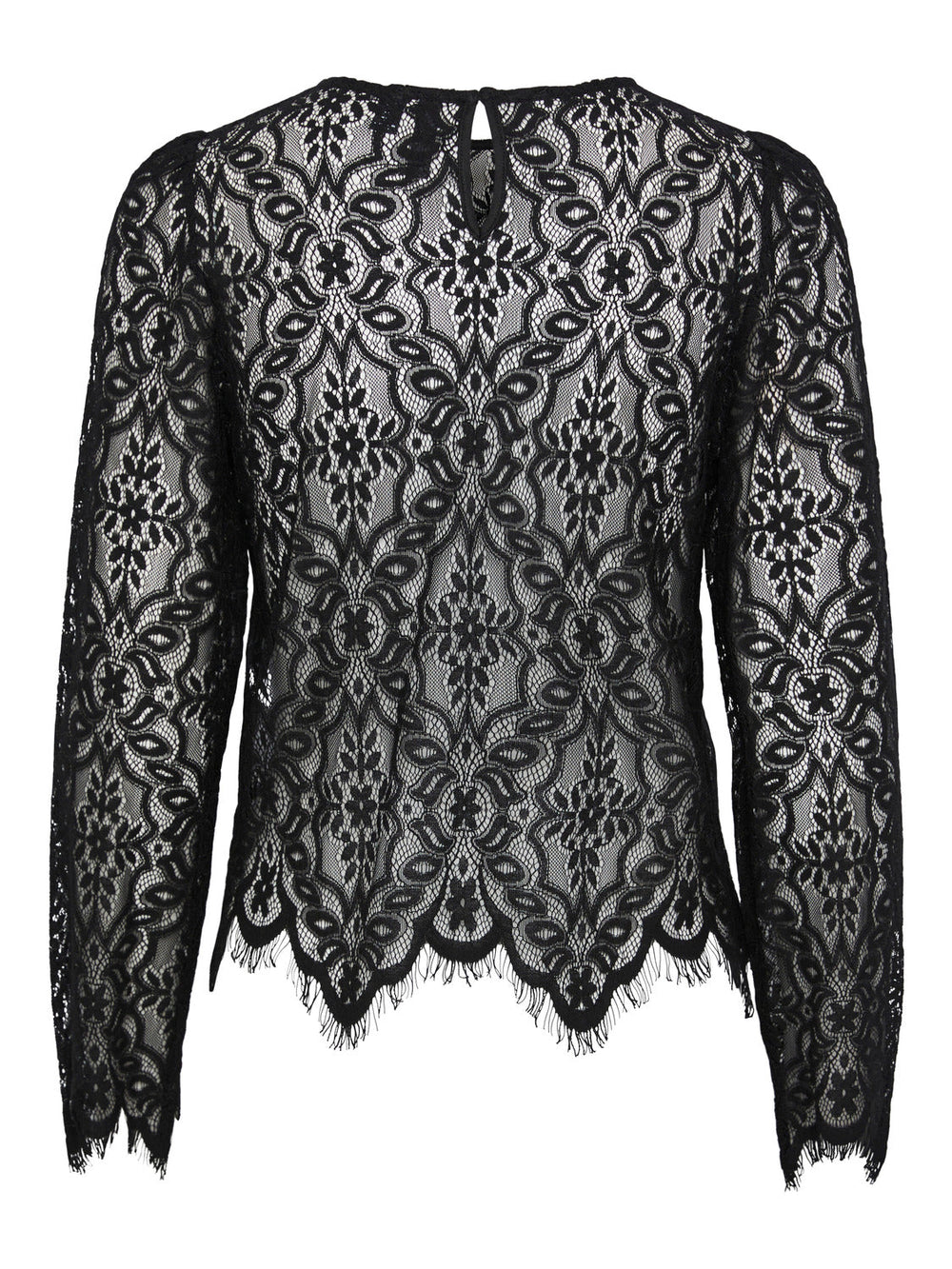 Pieces, Pcnella Ls Lace Top, Black