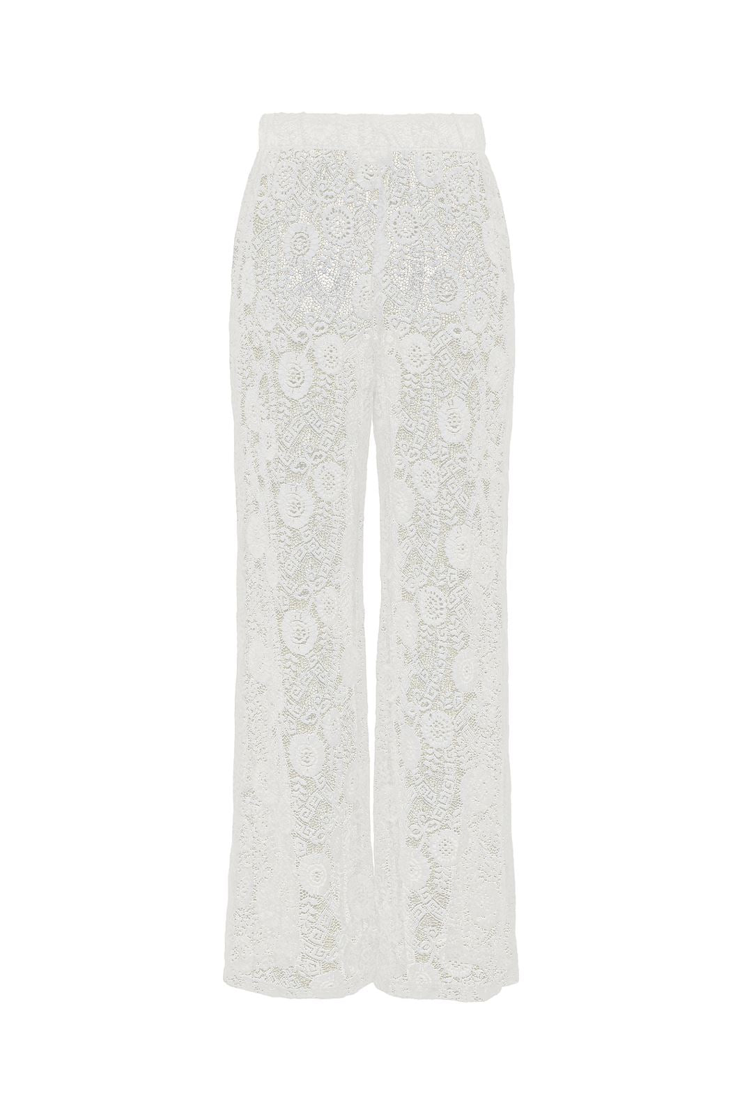 Pieces - Pcolline Wide Lace Pants - 4634037 Cloud Dancer