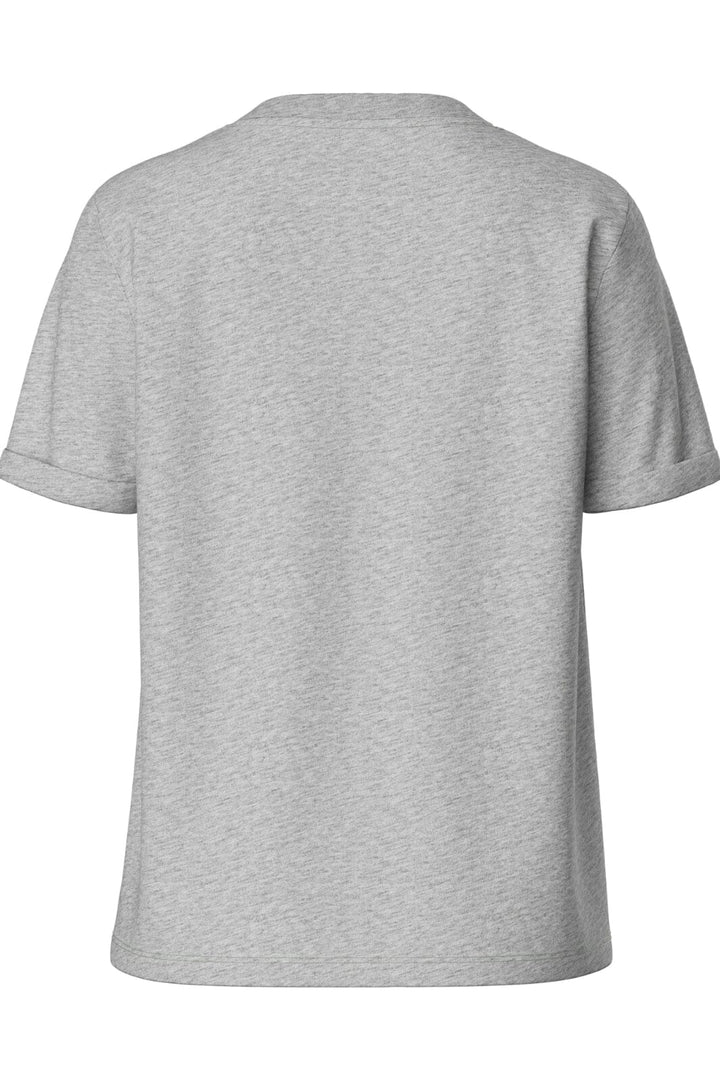 Pieces - Pcria Ss Fold Up Solid Tee - 2676945 Light Grey Melange