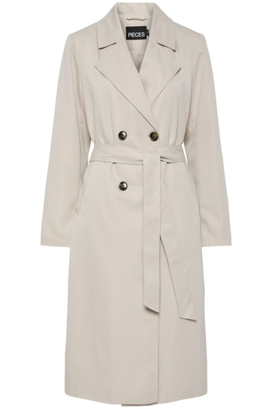 Pieces - Pcscarlett Ls Trenchcoat - 4397233 Silver Gray