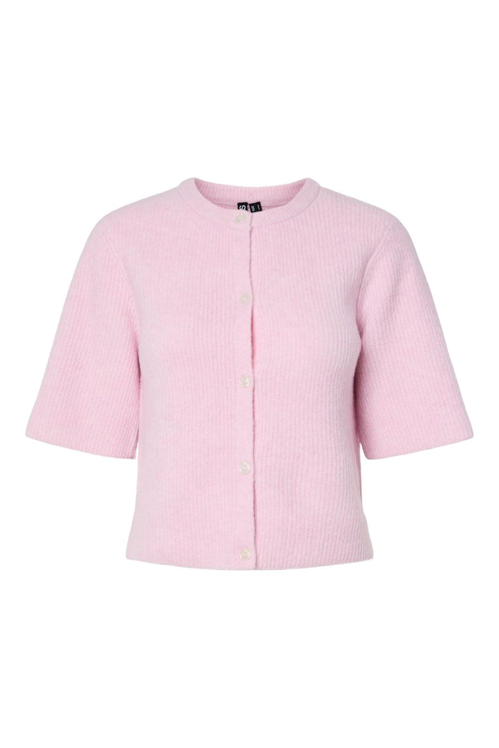 Forudbestilling - Pieces - Pcsilly Ss O-Neck Knit Cardigan - 4797582 Roseate Spoonbill Melange