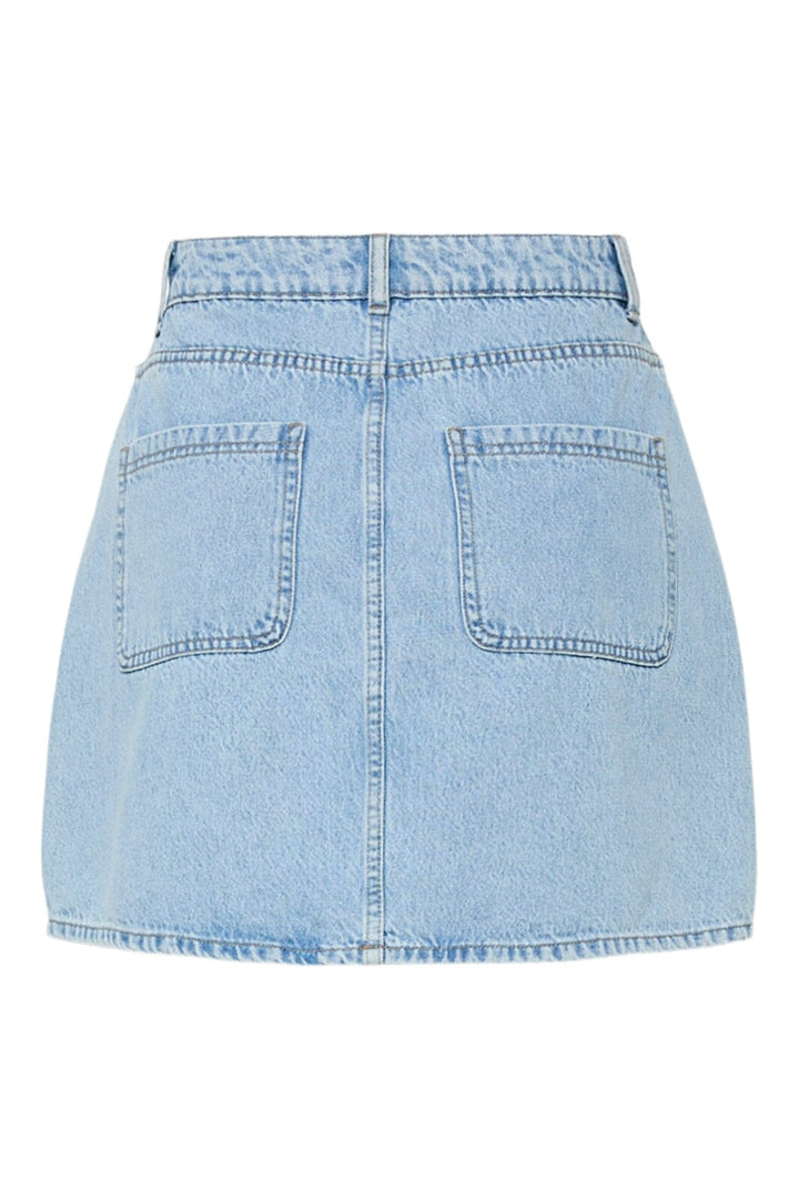 Pieces - Pcsky Mini Denim Skirt - 4687630 Light Blue Denim