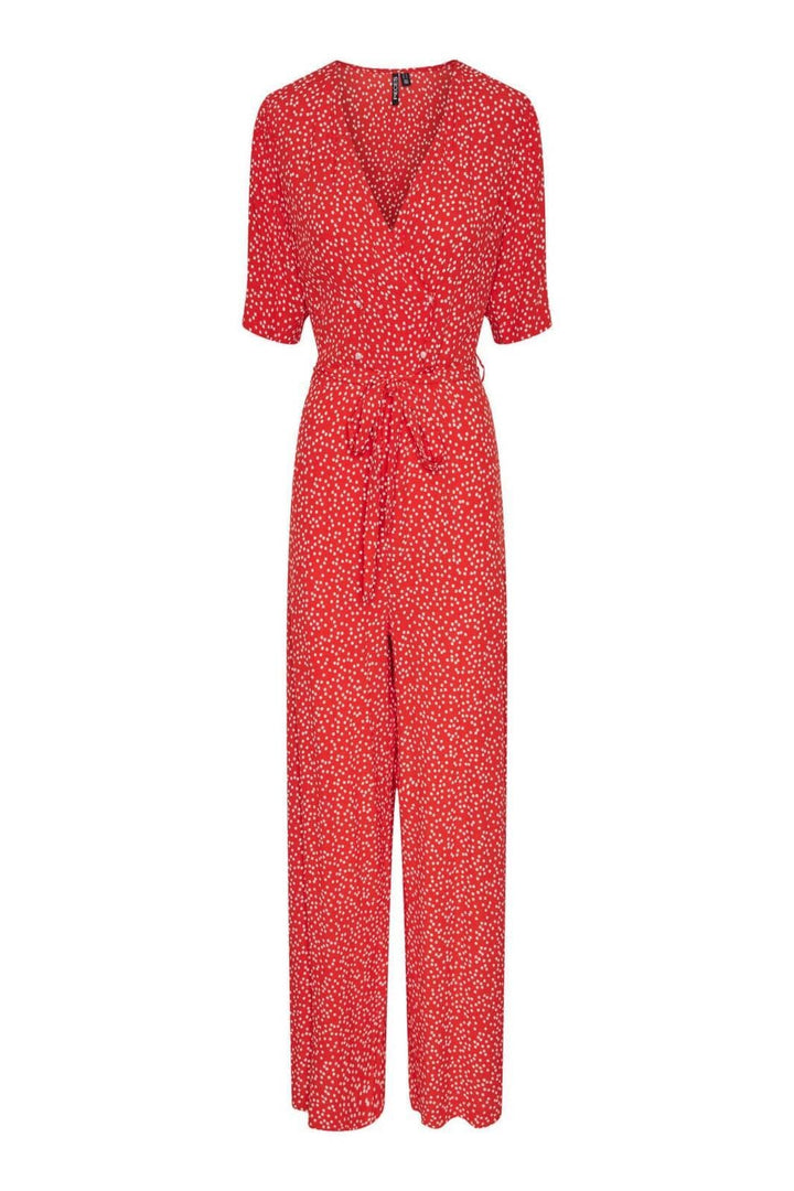 Pieces, Pcsui Ss Jumpsuit Pa, Poinciana DOT CLOUD DANCER