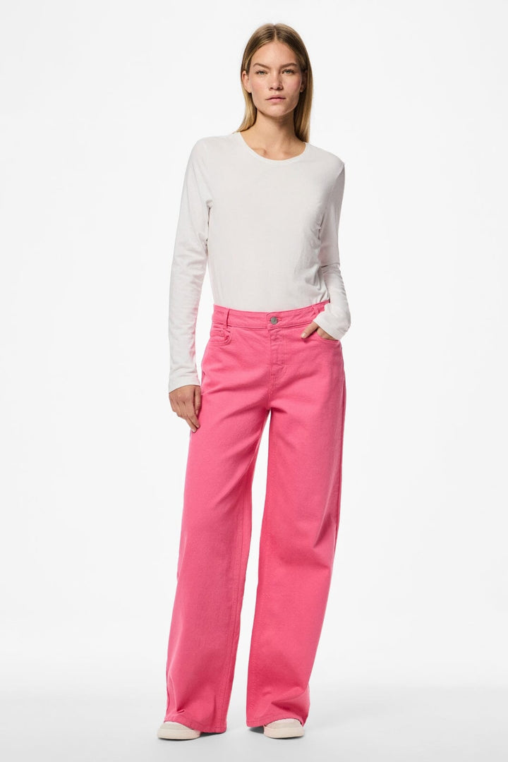 Pieces - Pcsvala Wide Denim Jeans - 4693627 Pink Lemonade