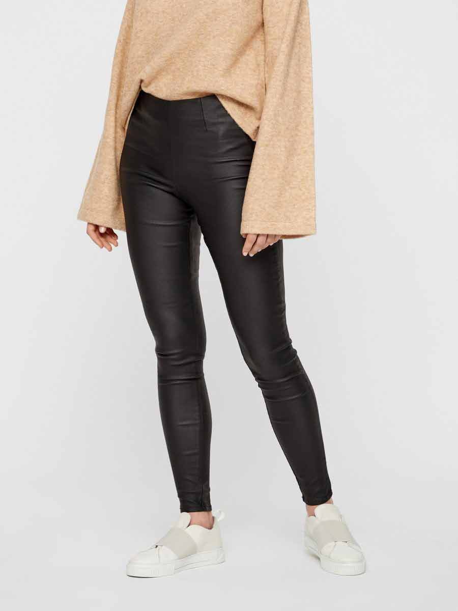 PIECES - Skin Paro HW Coated Leggings - Black Leggings 