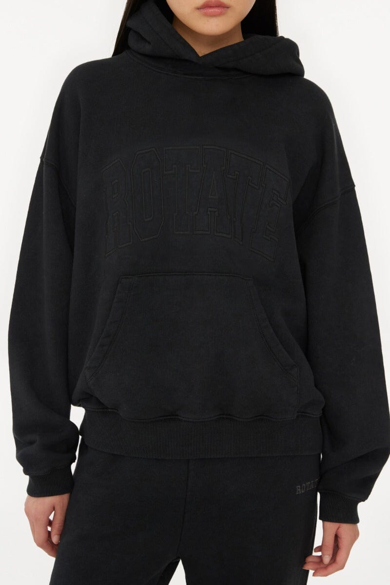 Rotate - Washed Heavy Sweat Hoodie 113449100 - 100 Black Sweatshirts 