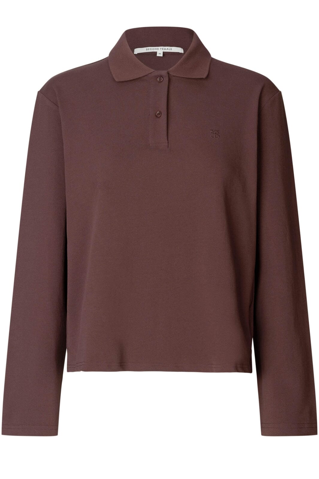 Second Female - Carlien Polo LL Tee 59835 - Bitter Chocolate