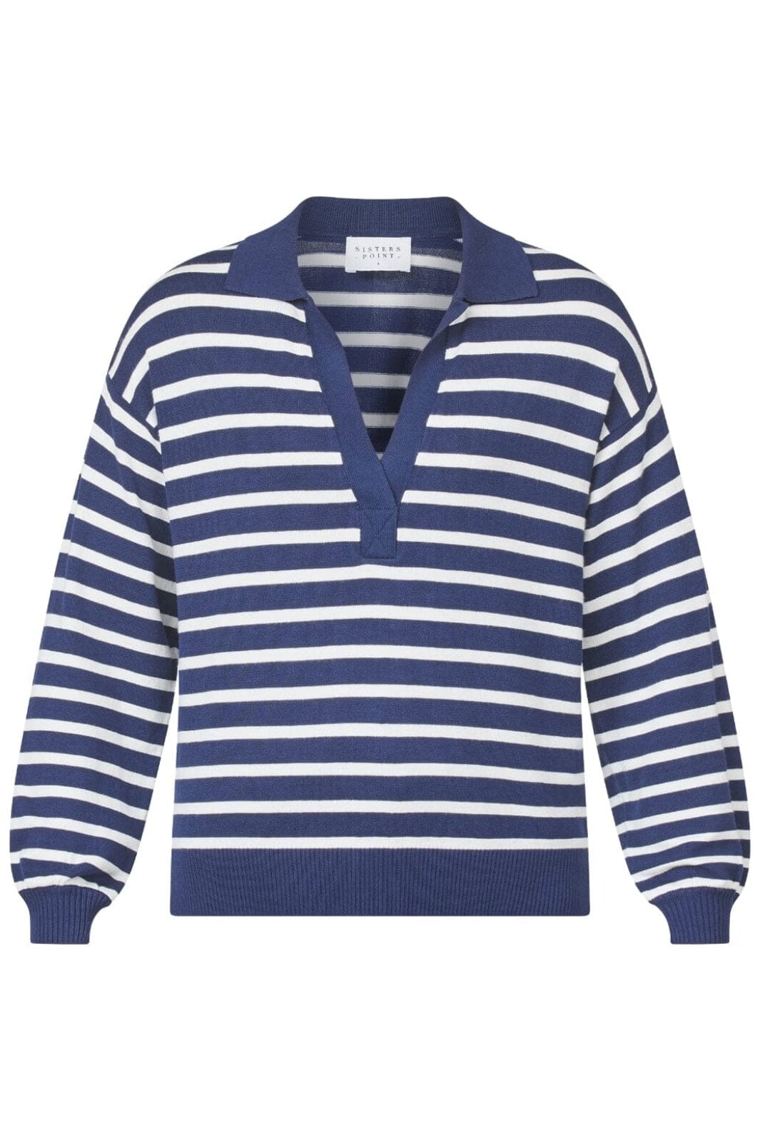 Sisters Point - Hilva-Polo.Ls1 - 830 Navy/Cream Strikbluser 