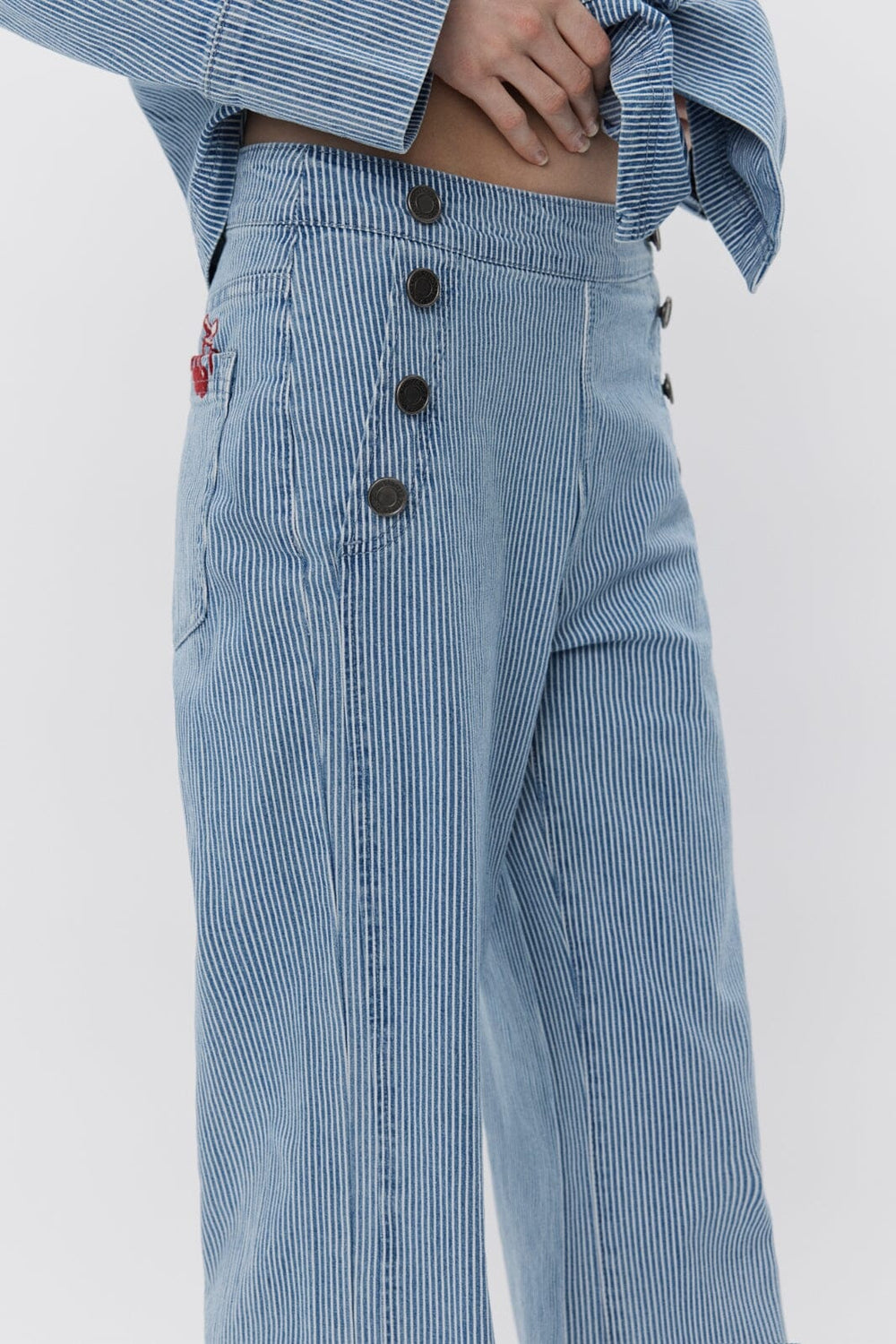 Sofie Schnoor - Lyonsw Trousers S251107 - 5092 - Blue Striped Bukser 