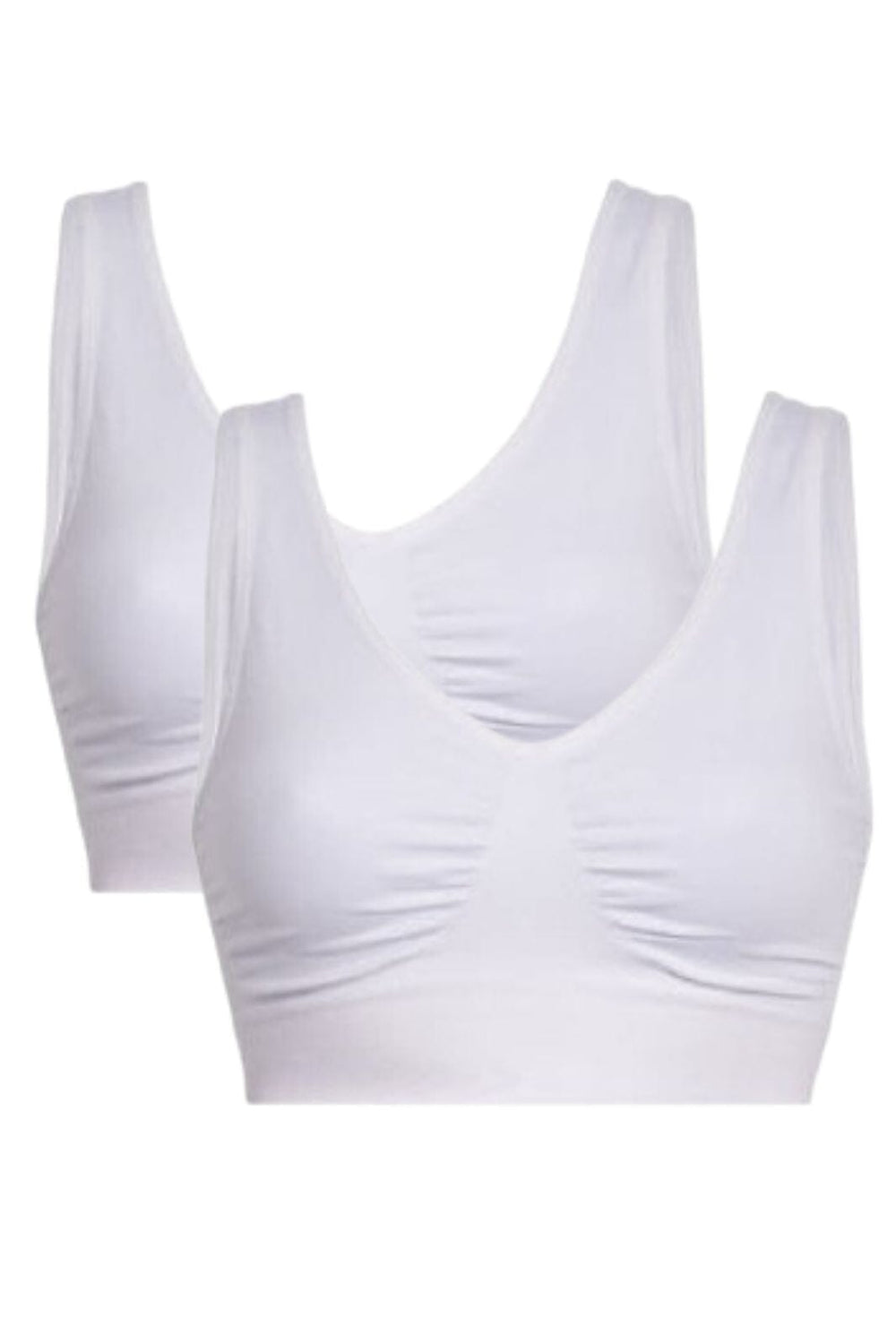 Soft basic - Soffi Bra top wide strap 2 pak - white BH 