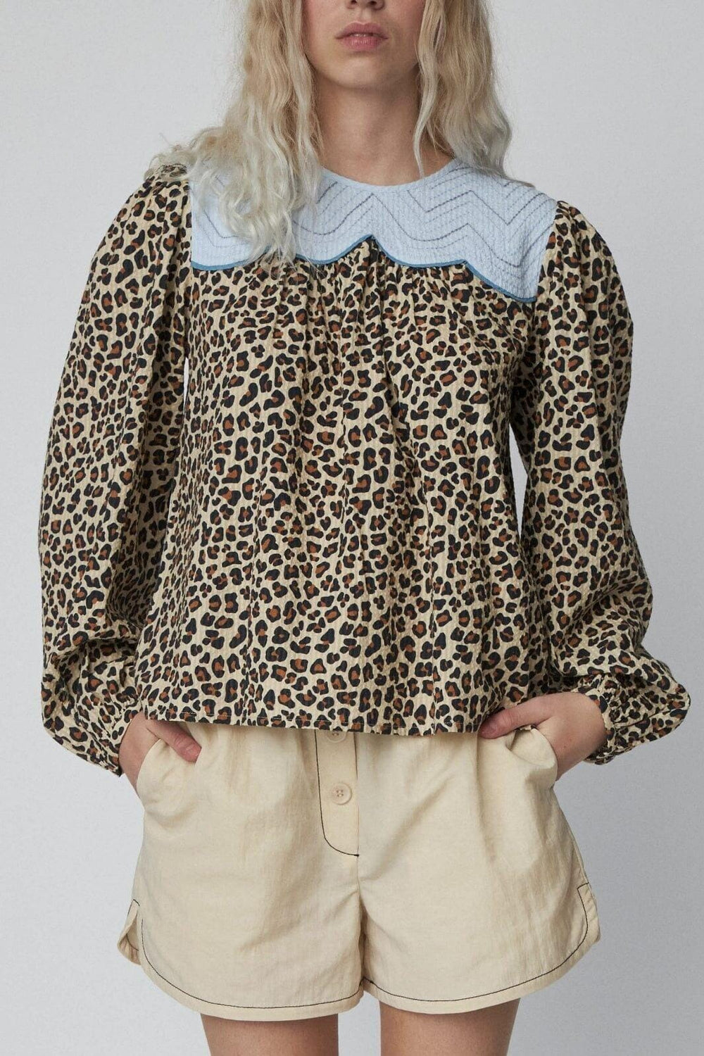 Stella Nova - Leopard Blouse With Embroidery - 081 Leopard Bluser 