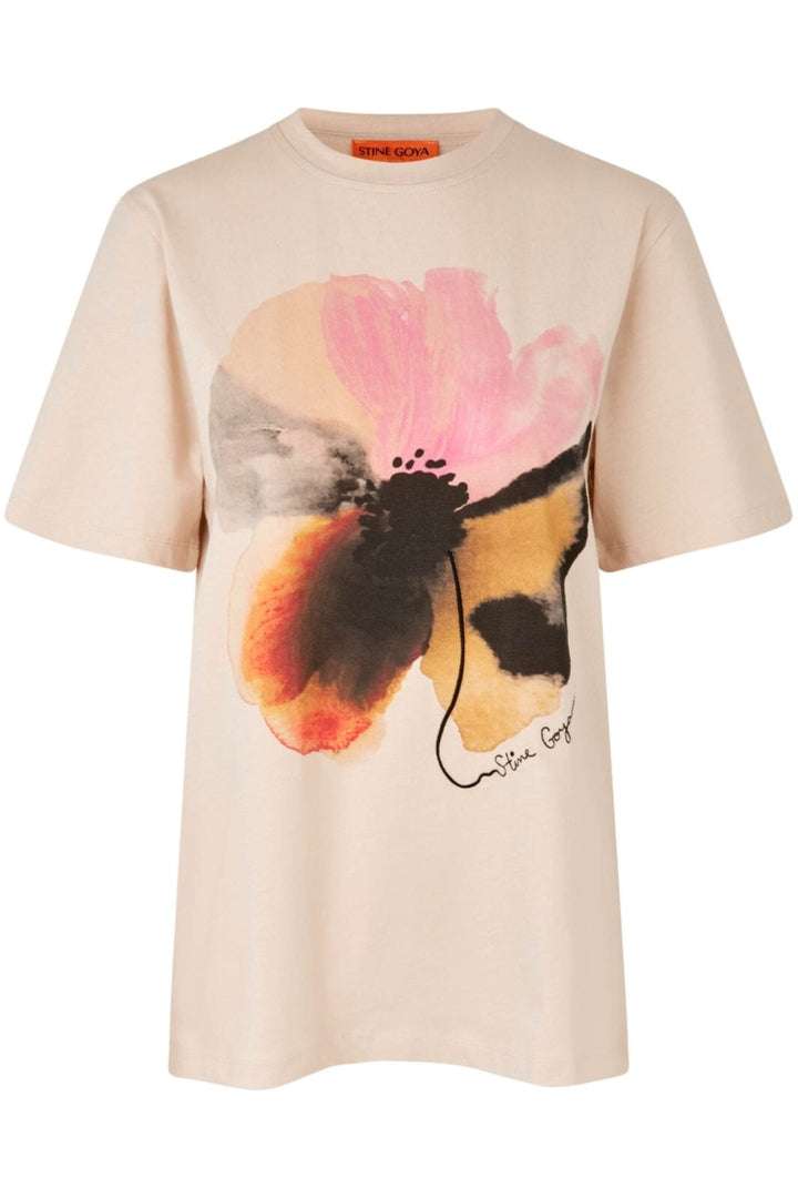 Stine Goya - Short Sleeve T-shirt, 2243 Light Jersey - Pastel Petals T-shirts 