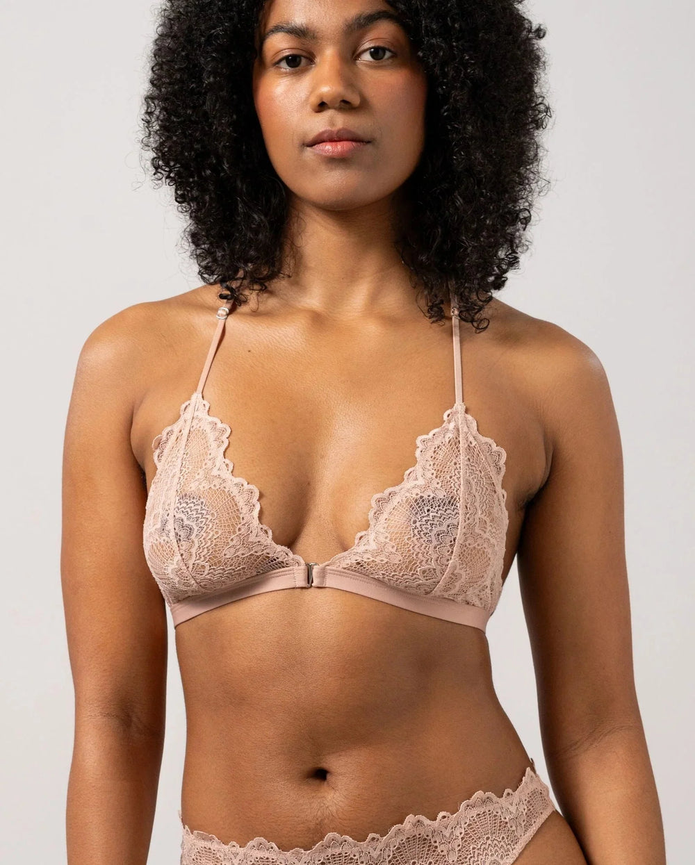 Understatement Underwear - Lace Racerback Triangle Bralette - Nude Undertøj 