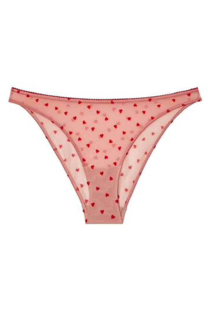 Understatement Underwear - Mesh Bikini Briefs - Pale Pink/Deep Red Underbukser 