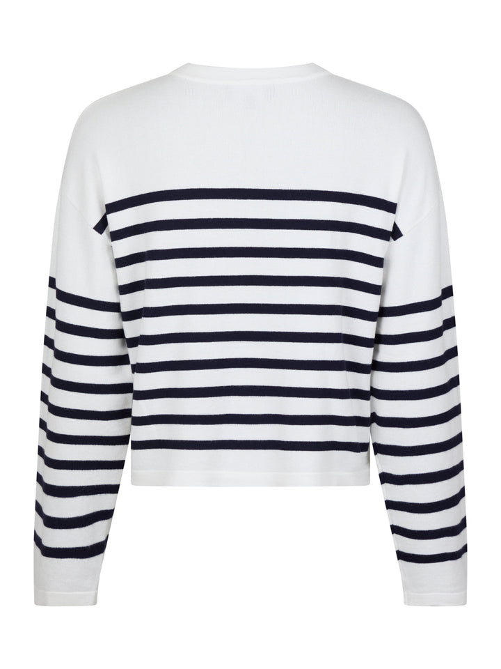 Valentin Studio - Sailor Knit Blouse - Navy Stripes Strikbluser 