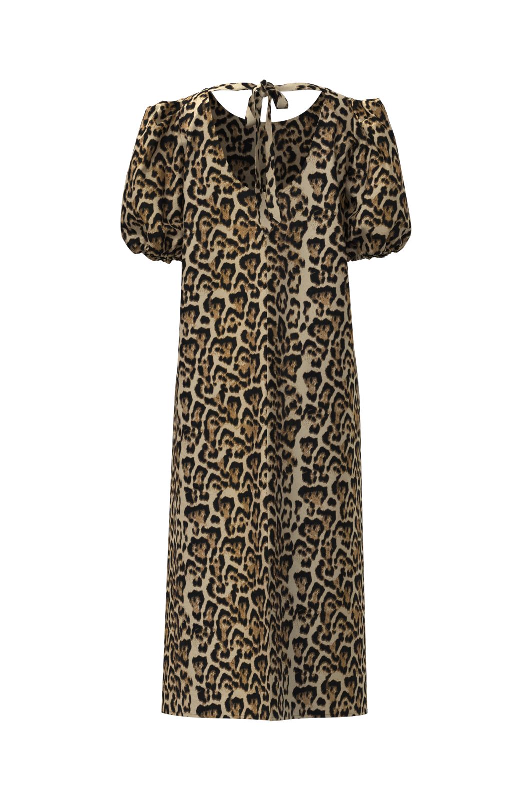 Vila - Vichia S/S Midi Dress - 4719002 Birch Leopard