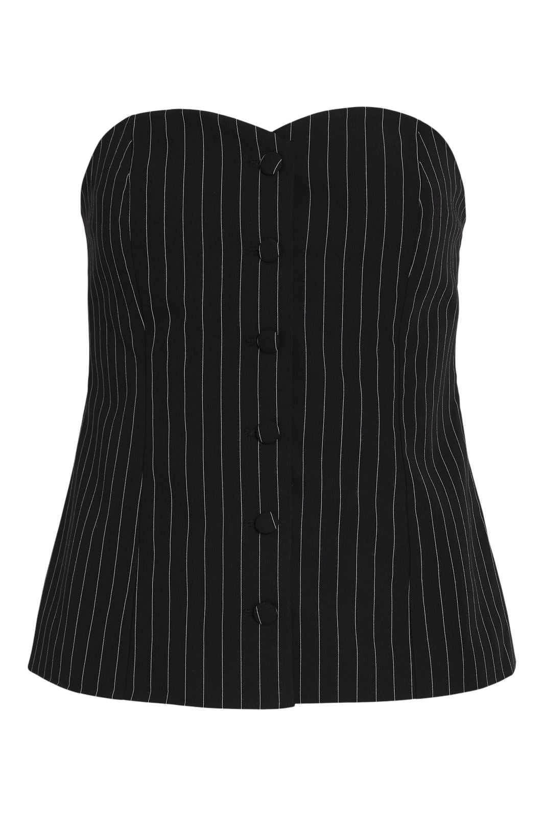 Vila - Vikanda Bandeau Top - 4730367 Black Pinstripe