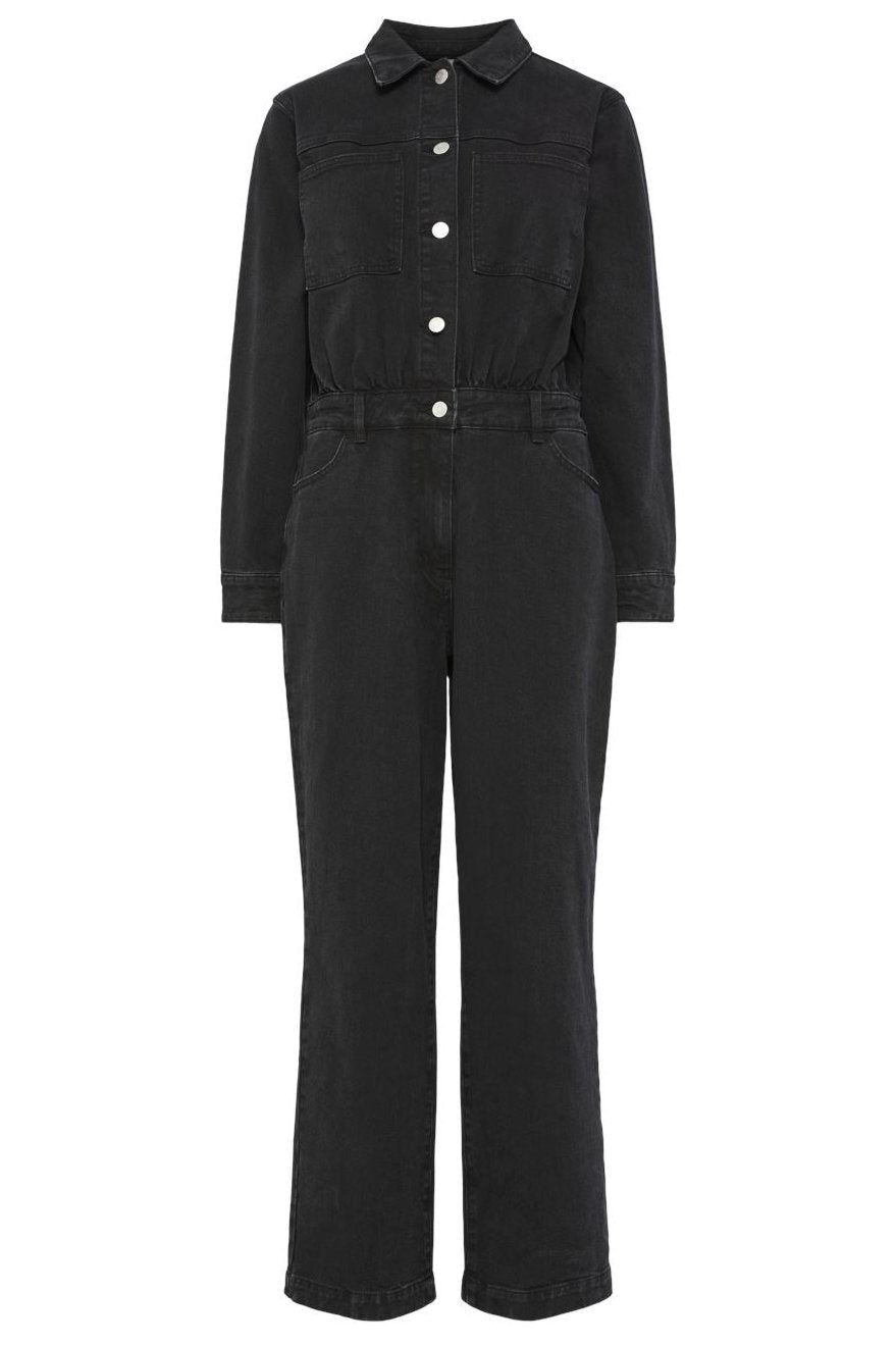 Y.A.S - Yasberle Ls Denim Jumpsuit - 4663758 Black Denim