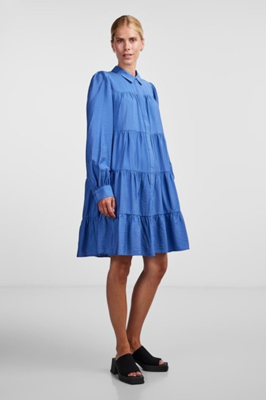 Y.A.S - Yaspala Ls Shirt Dress S. - Federal Blue Kjoler 